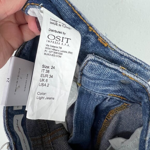 NWT Subdued Wide Leg Jeans Ripped Distressed High Rise Size 2 NEW - Picture 10 of 11